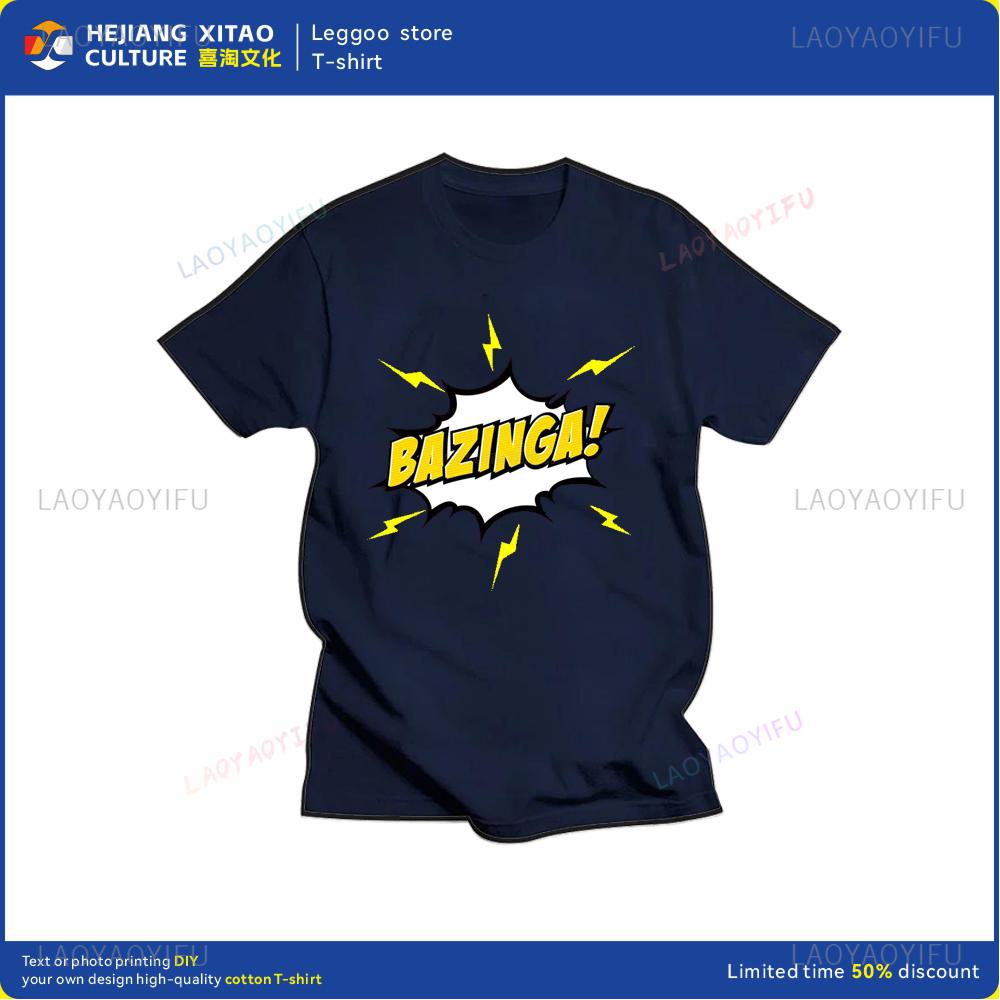 Big Bang Theory Bazinga Tshirt Mens Cotton Shortsleeved Sheldon Cooper Casual Everyday Streetwear