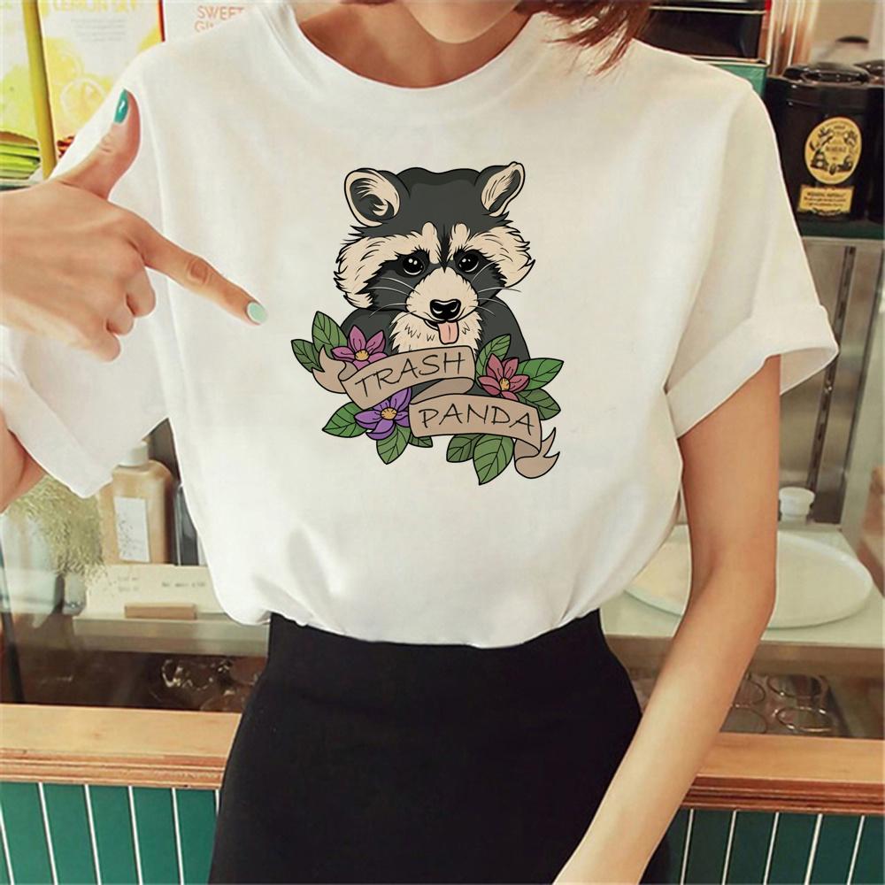 Racoon T-shirts Women Streetwear Funny Harajuku T Shirt Female Comic Female Tops Manga Clothes