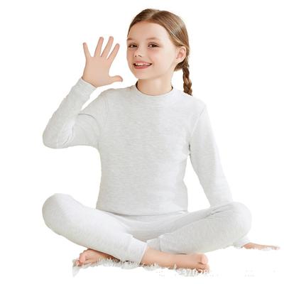 Girls' A-Class Cotton Long Johns Set - Half-High Collar Knitwear for Primary School Students