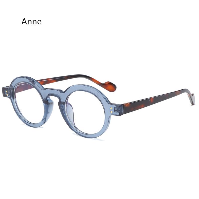 New Round Glasses Frame Women Men Small Frames Computer Optical Eyeglasses Vintage  Designer Leopard Black Glass Clear Lens