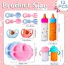 12Piece Doll Feeding Set with Bottles Pacifiers Juice Container Role Play  Accessories Safe Educational Toy forToddler