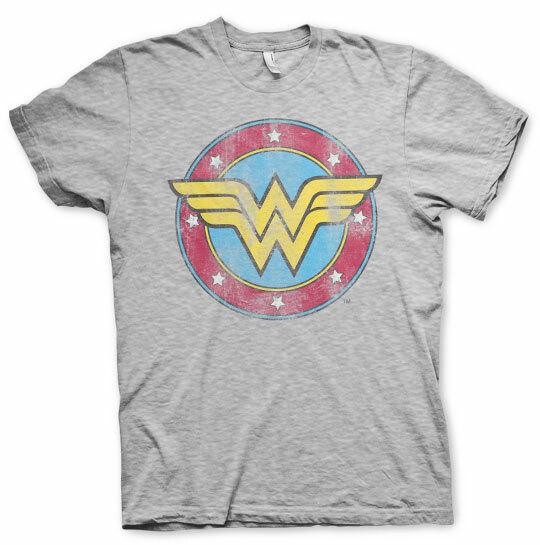 Licenza Ufficiale Wonder Woman Affliggere Logo Uomo T-SHIRT S-XXL Taglie L
