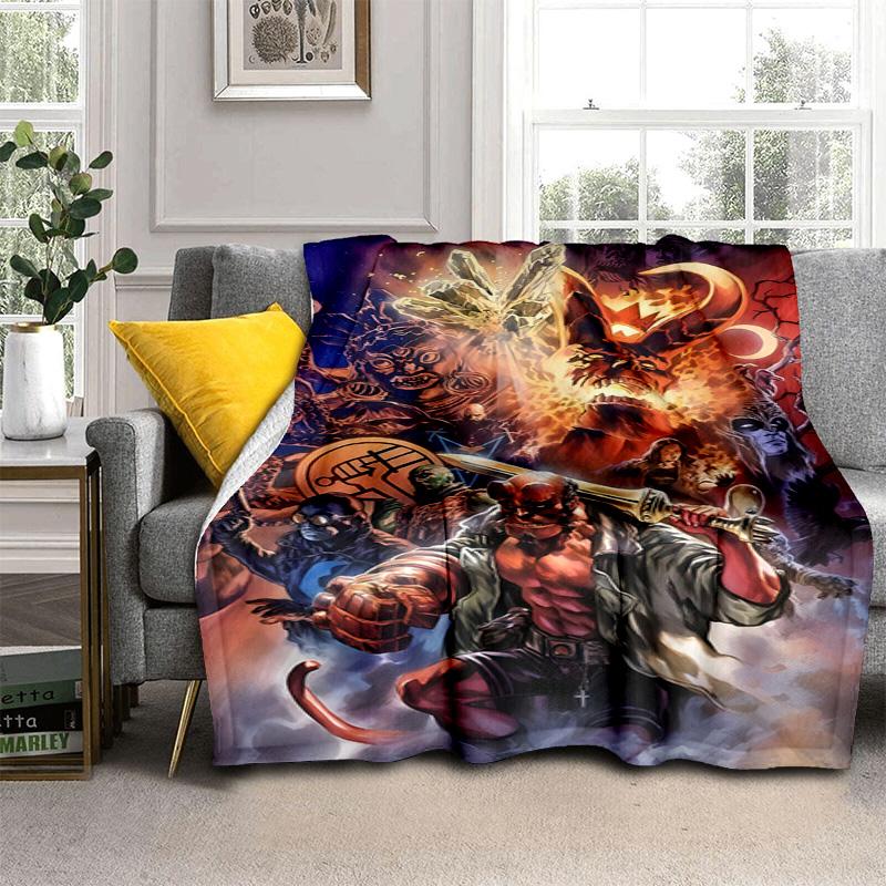 Black Background Sports Figure Print Blanket Suitable For All Seasons Camping Trip Air Conditioning Blanket Nap Blanket Sheet