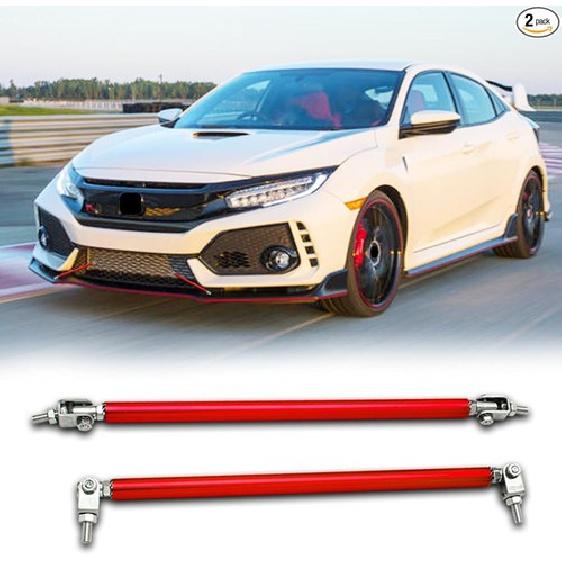 2PCS Front Bumper Lip Splitter Strut Rod 8 -11 Adjustable Splitter Red