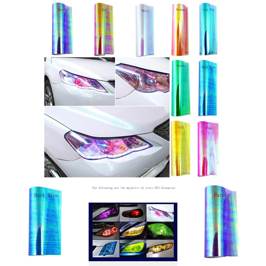 Premium Chameleon Color Changing Tint Vinyl Wrap Sticker For Car Lights And Lamps