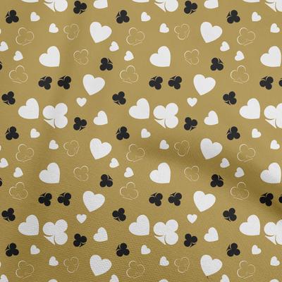 Tela flexible de algodón marrón claro con diseño de cartas de póker, suministros para acolchado, tela estampada para costura por yarda, 40 pulgadas