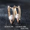 Cute White Zircon Small Round Stone Hoop Earrings For Women Vintage Gold Color Ear Buckle Wedding Jewelry Engagement Party Gifts