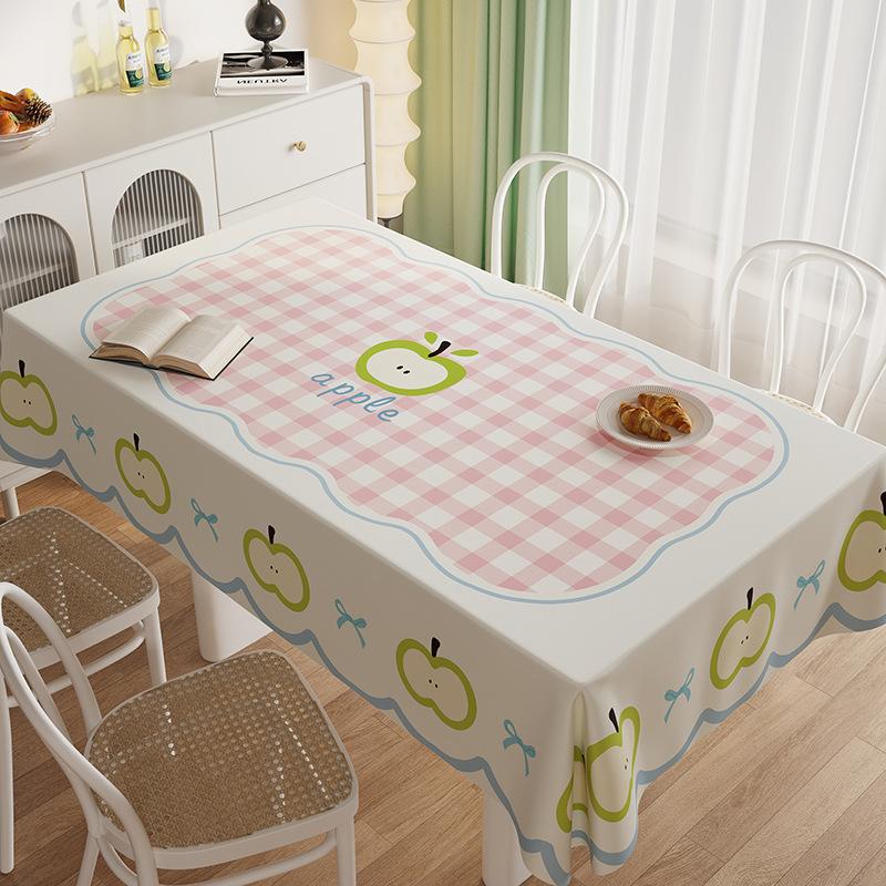 Cartoon Dining Table Tablecloth Waterproof And Oil-Proof Leave-In Light Luxury Fruit Coffee Table Cloth Rectangular Dining Table Cloth Desktop