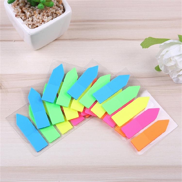 Fluorescent Color Adhesive PET Label Writable Adhesive Page Marker Repositionable File Label for Notebook Planner