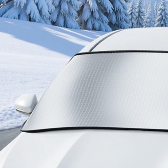 Cubierta de Sombra para Coche Protección en Todas las Situaciones Bloquea Nieve Escarcha Rayos UV Polvo Hojas Cubierta Protectora Antirrobo para Parabrisas Fácil Instalación Escudo para Coche
