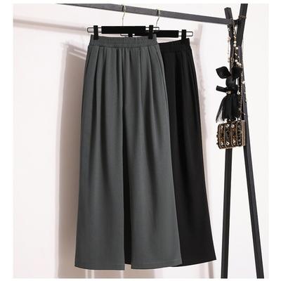 DIMANAF 2024 Plus Size Autumn Long Pants Women Elastic Loose Solid High Waist Soft Loose Basic Casual Style Wide Leg Pants 5XL