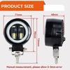 20W Round Wrangler Car Work Light with Aperture Off Road Vehicle Modified Spotlight Motorcycle Light
