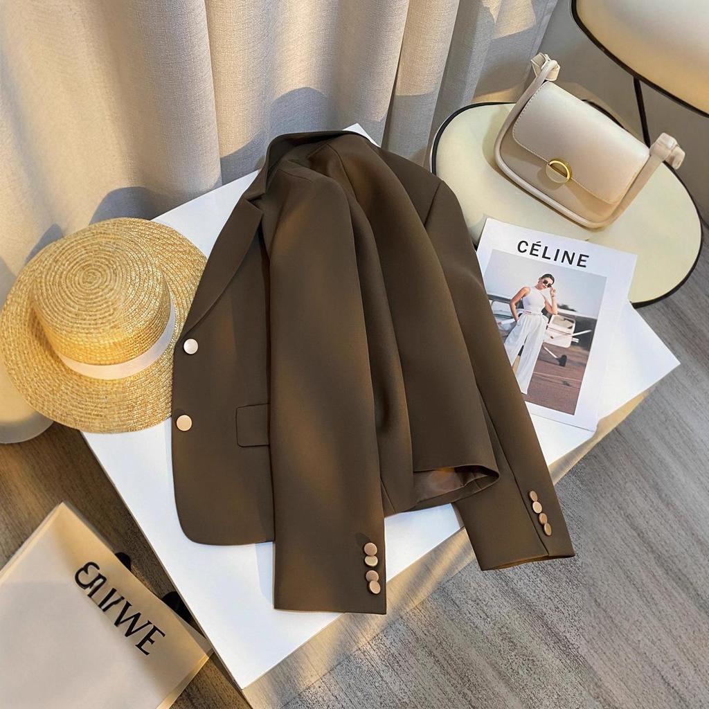 Women's 2025 Autumn Khaki High-End French Slimming Blazer Suit