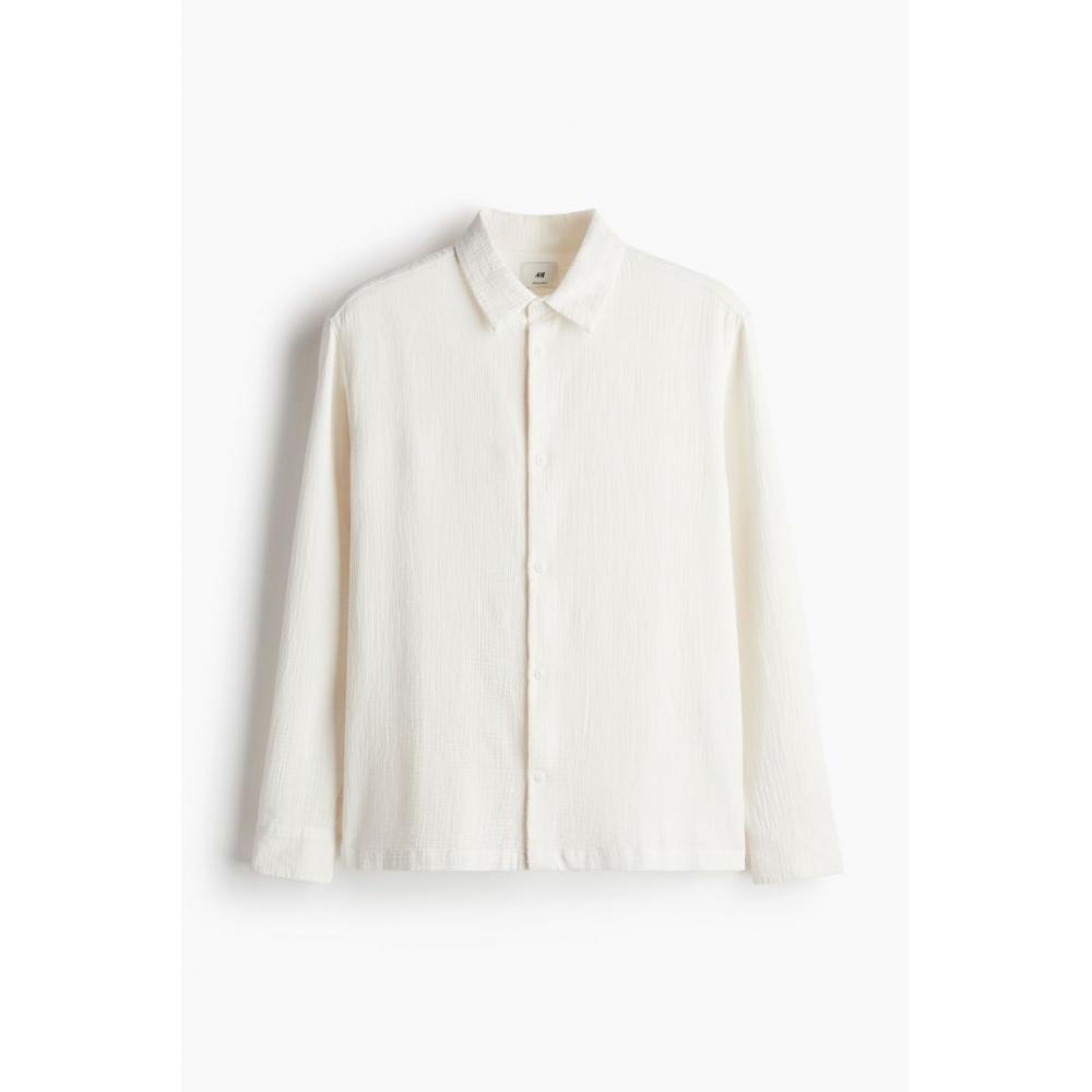 

H M Regular Fit sHirt creaM