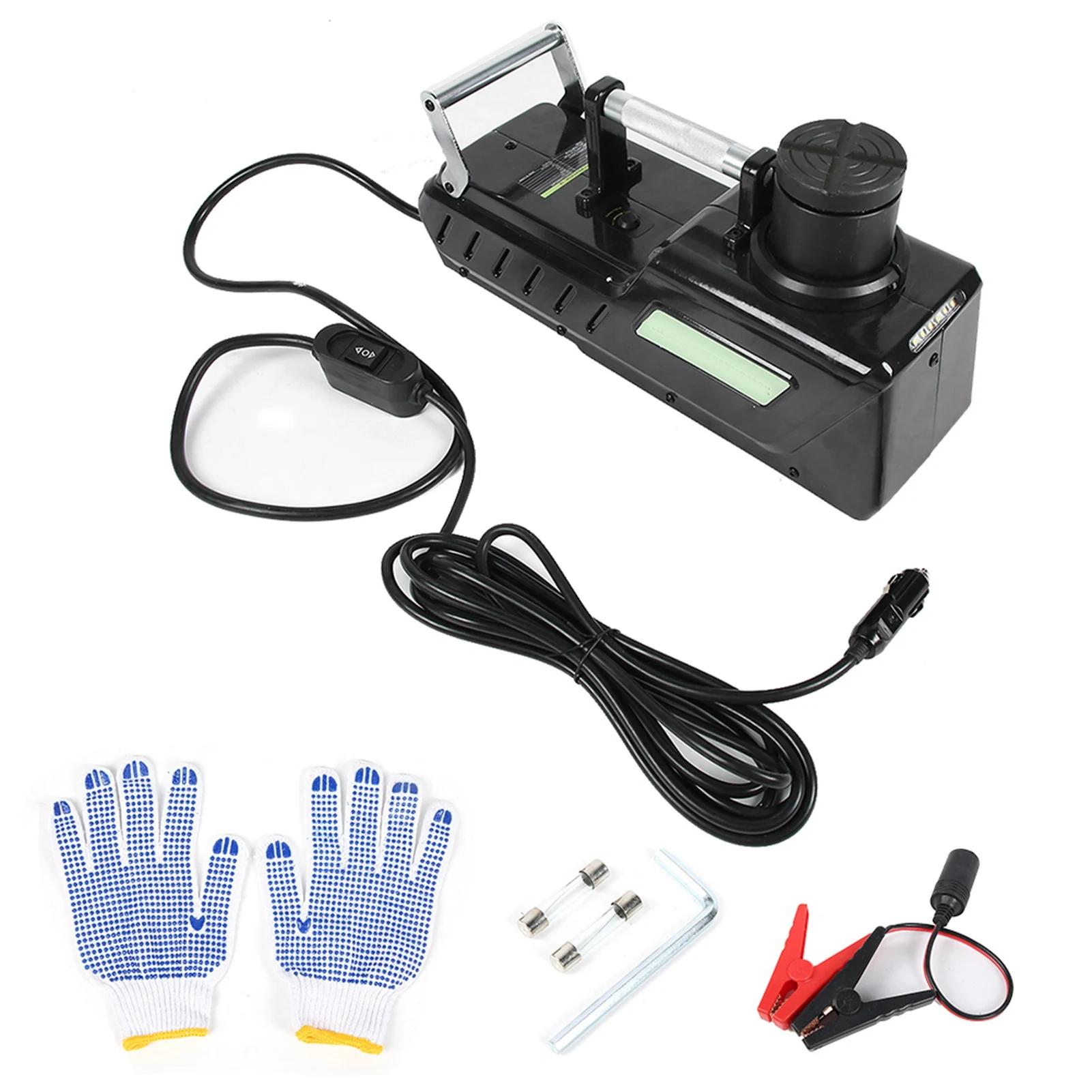 

Электрический напольный домкрат DC12V 15T Гидравлический подъемный комплект для смены шин для легкового автомобиля, фургона, грузовика, внедорожника Электрический подъемник для шин Автомобильный домкрат чёрный