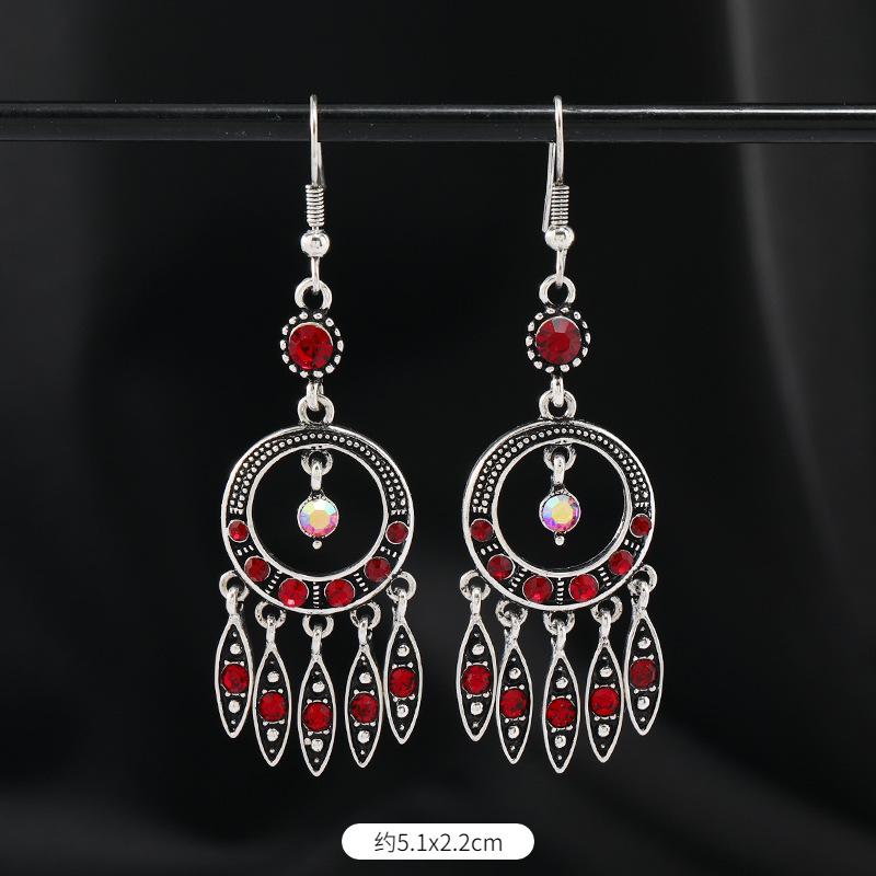 Original Design Earrings Retro Court Fringed Temperament Earrings Women's Long Crystal Ear Jewelry