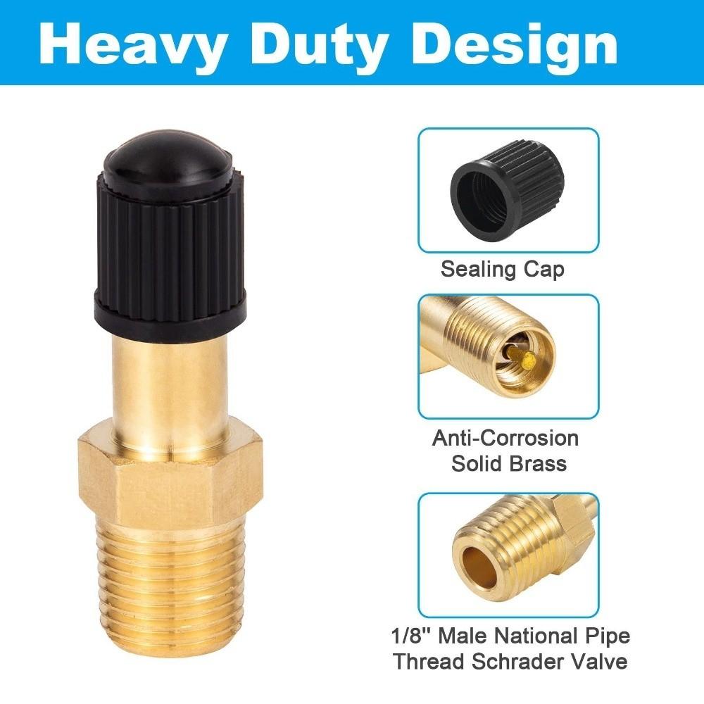 Male Threaded Connection Air Tank Fill Valve Brass Automobile Tire Valve Core Air Compressor Tanks