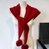 Pure Color Triangle Scarf Soft Fabric Neck Scarves Elegant Winter Scarf  Women