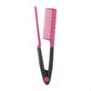 V Shape Straight Comb Fine Tines VShaped Hair Long Arm Rose Red