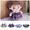 Grid Doll Clothes Dress JK Skirt Plush Toys Clothes Trim 10cm Cotton Doll Clothes  Kids Girls Toys
