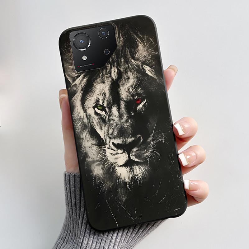 Custodia per Asus ROG Phone 8 Custodia per Telefono ROG 8 Pro Lusso Carino Coniglio Amore Divertente Nero Morbido TPU Silicone Cover Posteriore Protettiva