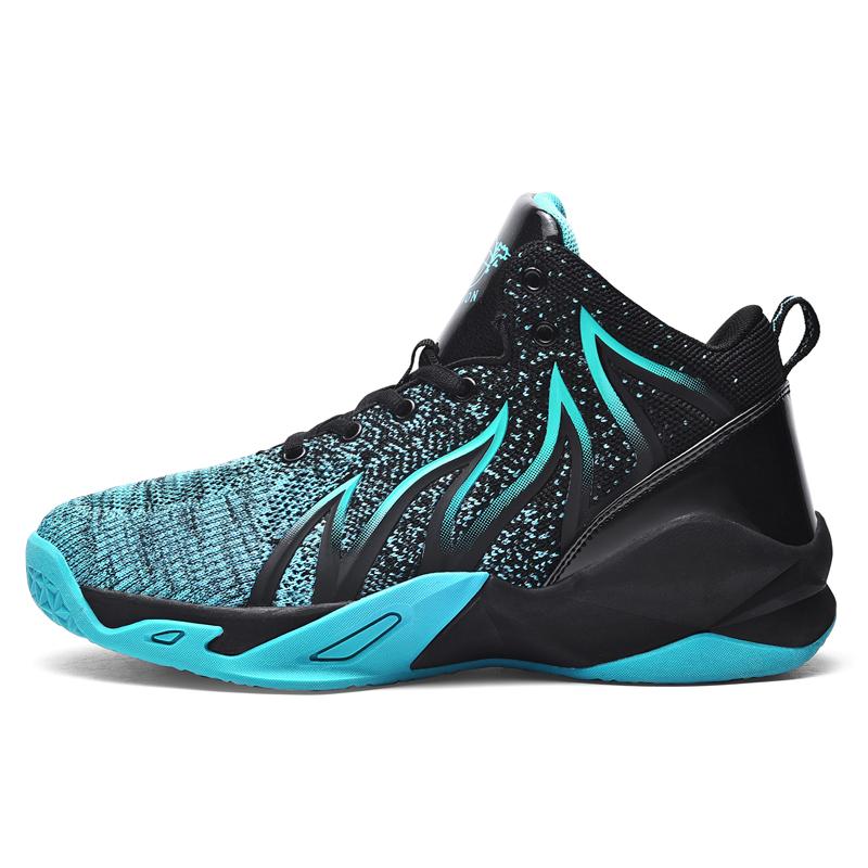 Big Size 36-48 Basketball Sneakers Breathable Mesh Basketball Shoes Shock-Absorbant High-top Sneakers Competition Training Shoes