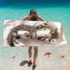Süßes getigertes Kätzchen Strandtuch 2D Übergröße Schnelltrocknend Sandfreies Handtuch für Strand Pool Schwimmen Reisen Weiches Saugfähiges Handtuch Geschenk