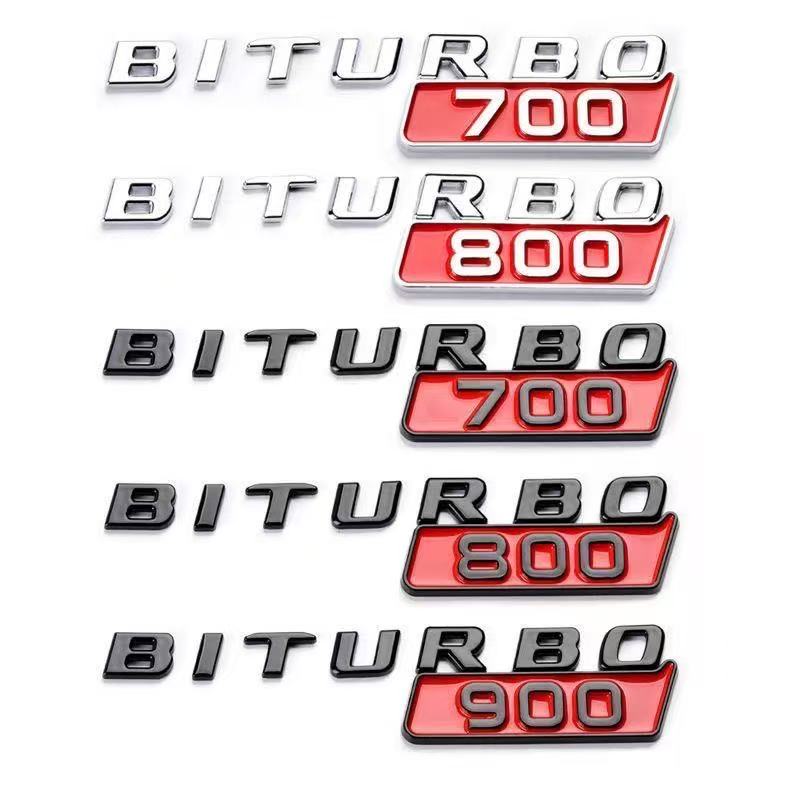 3D ABS Car Styling Logo BITURBO 700 Badge Fender Side Sticker Emblem Decals For Mercedes Benz AMG BITURBO 700 Auto Accessories