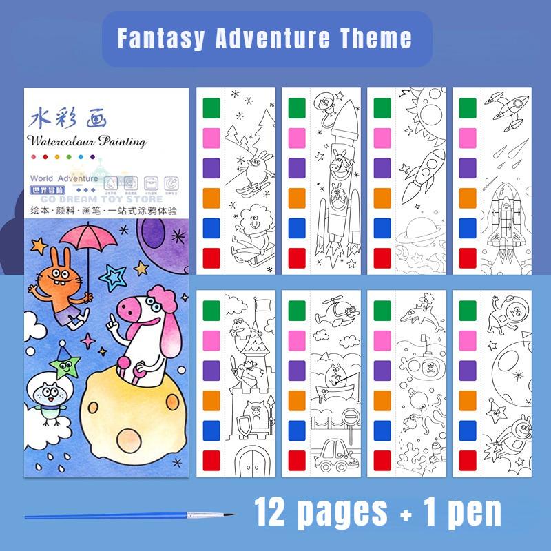 

Детская портативная книга для акварельной живописи, раскрашивание водой, кисть, гуашь, граффити, раскраски, игрушки для рисования, подарки для детского сада