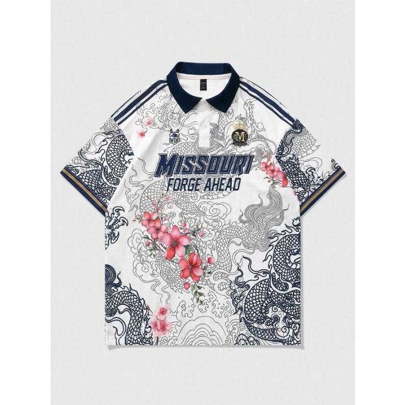 The 2026 Summer New men's short-sleeved POLO Shirt Features A Casual Fashionable And Breathable 3D Pattern Print