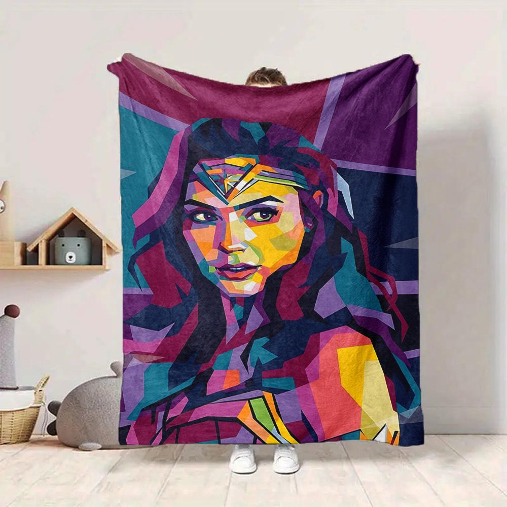 1ks Flanelová deka Wonder Woman Měkká, teplá a útulná na pohovku, postel, do kanceláře a na cesty Všestranný dárek pro každé roční období, Vánoční dárek