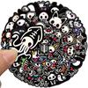 50Pcs Black White Animals Skeleton Skull Graffiti Stickers Diy Motorcycle Laptop Phone Helmet Car Stationery Bike Cool Decals