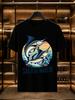 2026 New Arrival 100 Cotton Tshirt Sailfish Marlin Vintage Sunset Double Marlin Wave Palm Tree Print Crew Neck Unisex Casual Shor