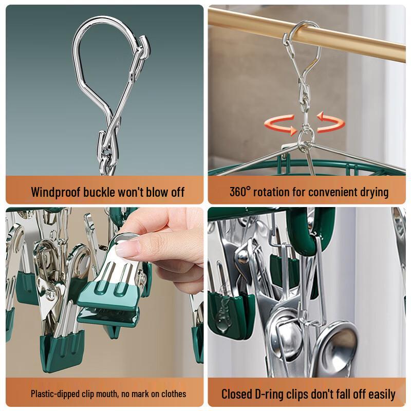 Multi-Clip Laundry Drying Hanger