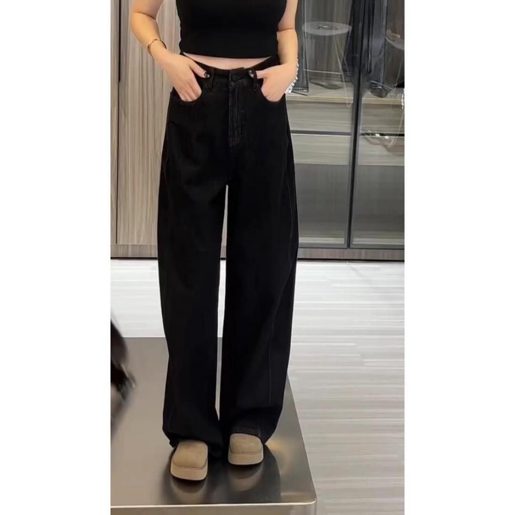Plus Size Women's Retro High Waist Wide Leg Jeans - 2024 Autumn Collection