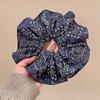 Fabric retro literary printing large intestine hair band fashionable versatile design hair rope large tied hair lazy hair accessories