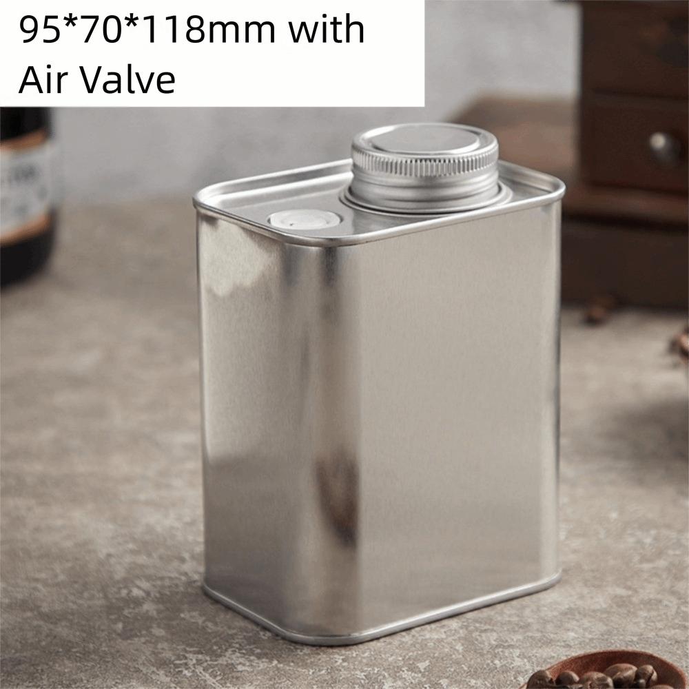 Velkokapacitní čtvercová plechovka na skladování kávových zrn, nová utěsněná plechovka na kávu