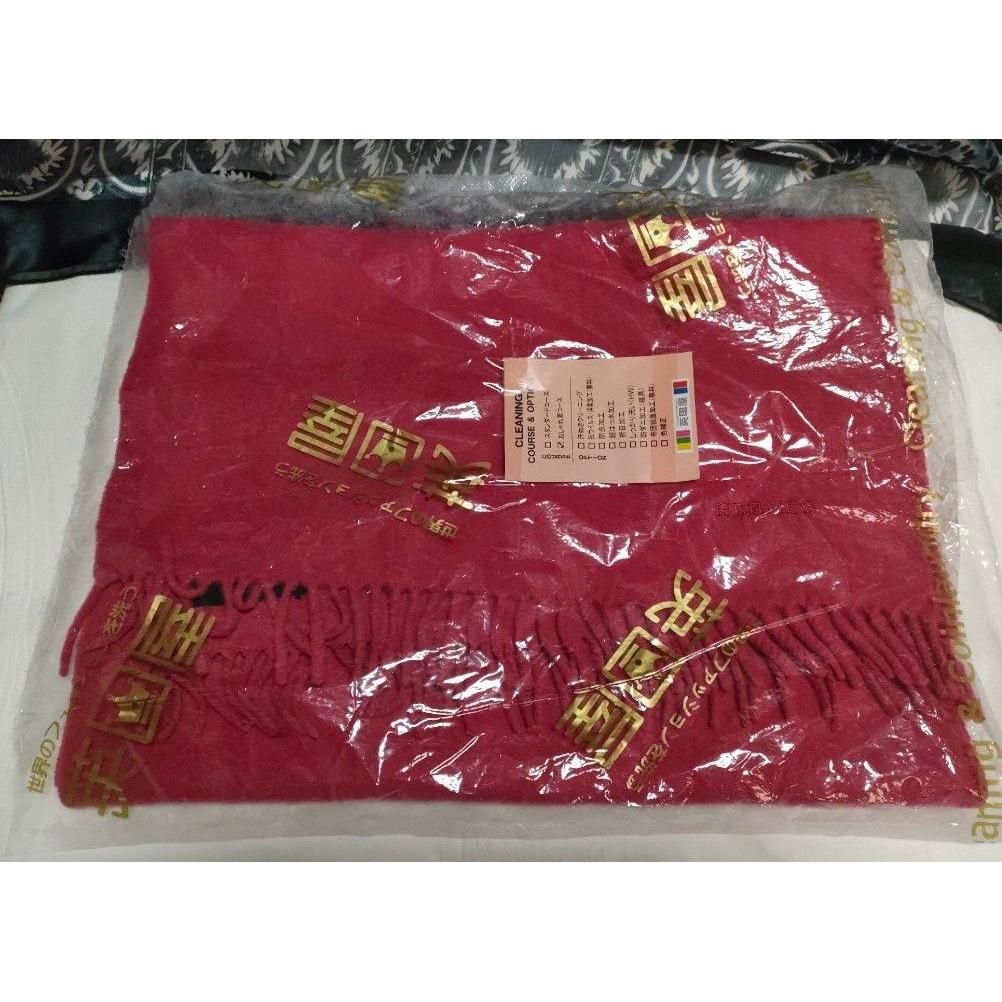 Used HERMES scarf pink 100% cashmere logo embroidery cashmere stole