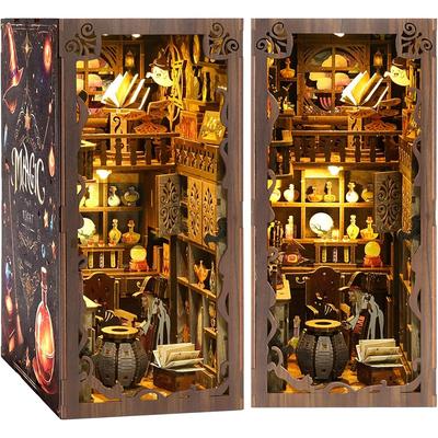 Magic Night Dollhouse Book Nook Kit Miniature DIY Wooden Craft for Adults and Kids Educational Gift
