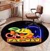 PAC Pattern Round Rug, Indoor/Outdoor Mat, for Picnic, Gameroom, Bedroom, Office, Living Room, Home Decor Carpet, Birthday Gift