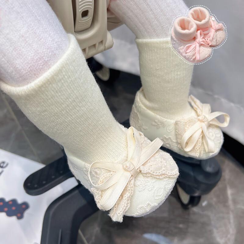 Baby Girl Plush Warm Soft Sole Shoes, Anti-Drop 6-12 Months, Autumn/Winter