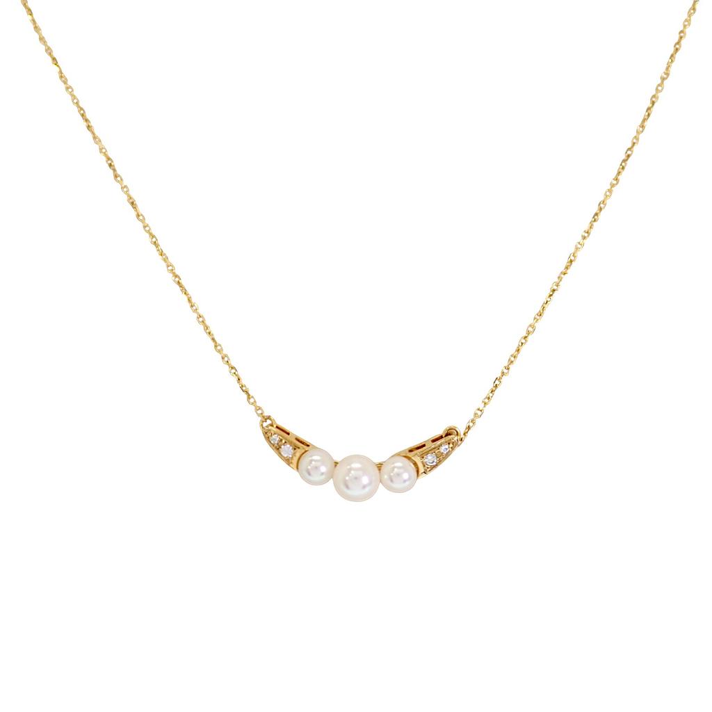 MIKIMOTO  Necklace gold K18 yellow gold/Akoya Pearl Women