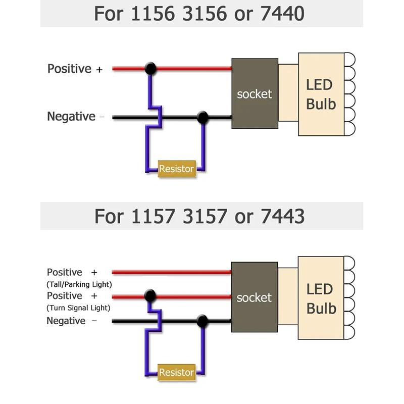 2PCS/4PCS 6ohm 50W Load Resistor Canbus For LED Bulb Reverse Light Turn Signal Lamp Brake Light Headlight Anti-Flashing Decoder