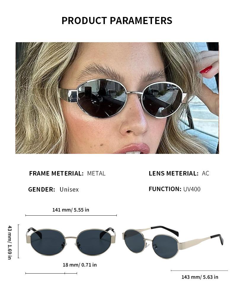 Retro Eyeglasses for Women Small Oval Frame Sunglasses Fashion Shades Eyewear Protection Outdoor Sports Shades UV400 Glasses