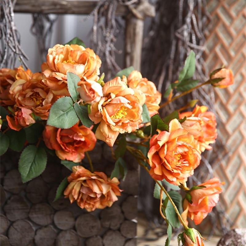 Autumn Color Peony Flower Elegant Peony Simulation Flower Artificial for Table Setting & VisualFocus in Dining Area
