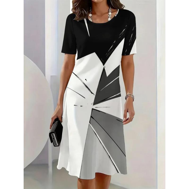 Stylish Simple Women's Dress Loose Versatile Casual Dresses