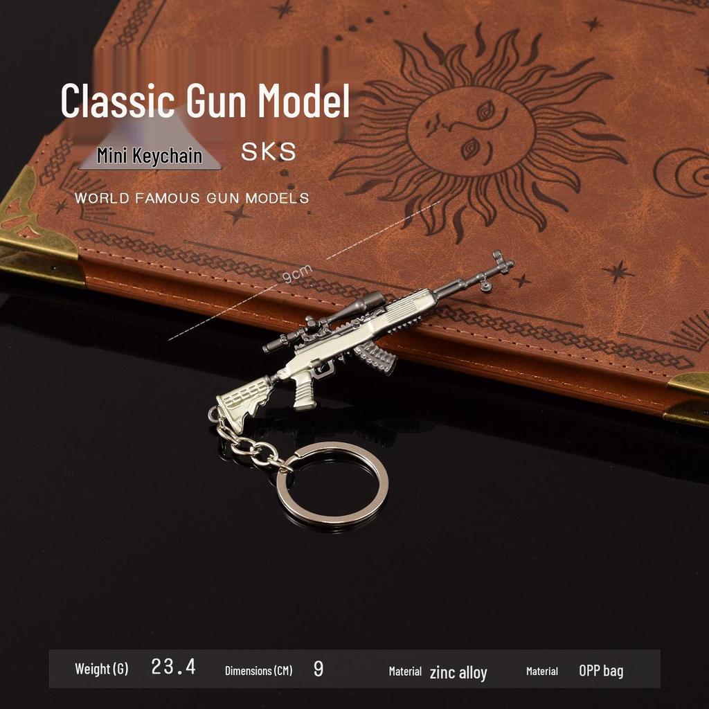 PUBG Game Peripheral Keychain: Non-Firing Gun Models (AWM, 98K, M24, P90, SKS, RPG)