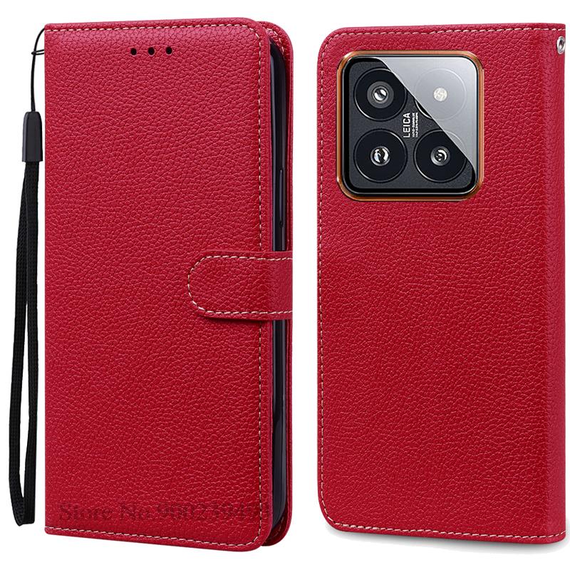 Mi 14 Mi14 Xiaomi14 Pro Case For Xiaomi 14 Case Leather Wallet Flip Case For Xiaomi 14 Pro Cover Coque For Xiaomi Mi 14 Fundas