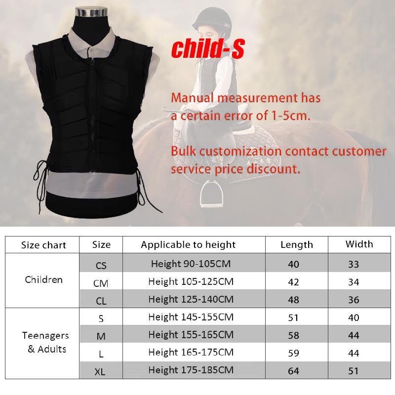 Horse Riding Vest Riding Rodeo Equestrian Safety Vest Protective Adult Children Unisex Equipment for Horse Rider Body Protectors Child-S