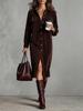 Corduroy Long-Sleeve Lapel Shirt & Loose Skirt Set - Solid Color, 2026 New Style